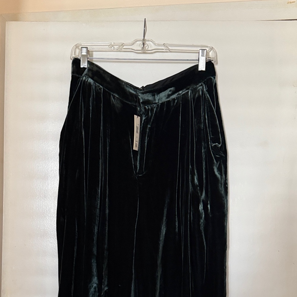 Banana Republic Velvet Straight Leg Pants - Dark Green
